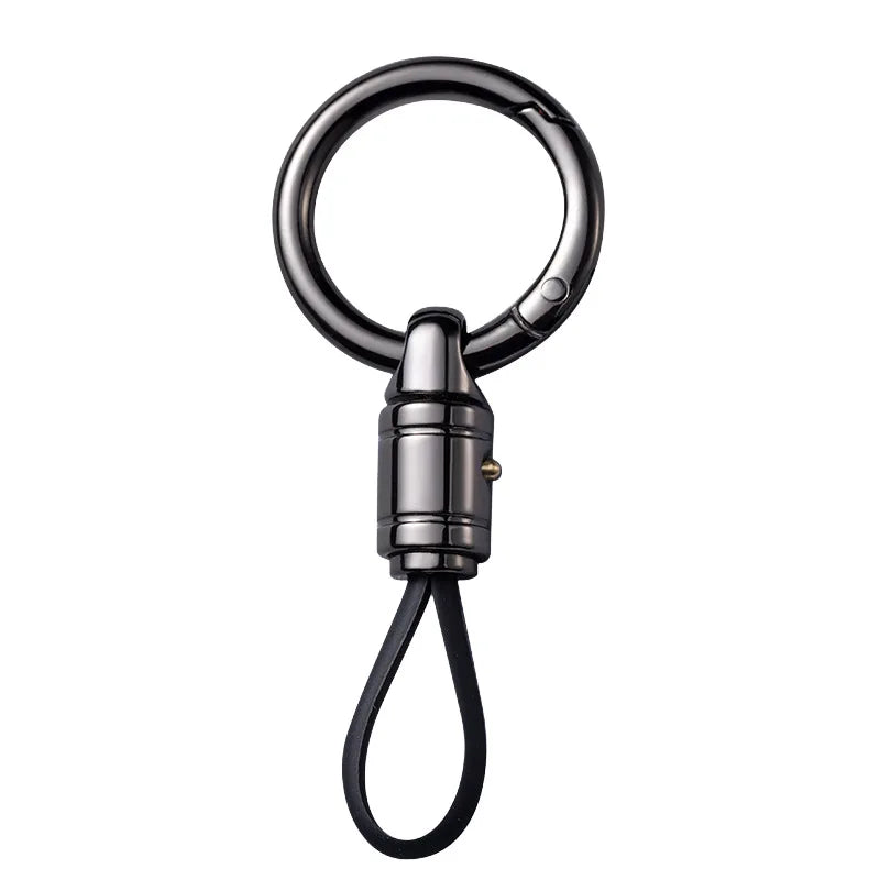 Keychain Attachment with Metal Clasp and Flexible Loop