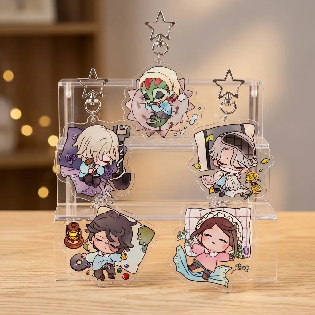 Identity V Keychain, Double Sided Printed Acrylic Proportional Character Pendant, Game Character Keyring Backpack Charm Fan Gift