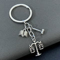 Lawyer Charm Keychain in Antique Silver