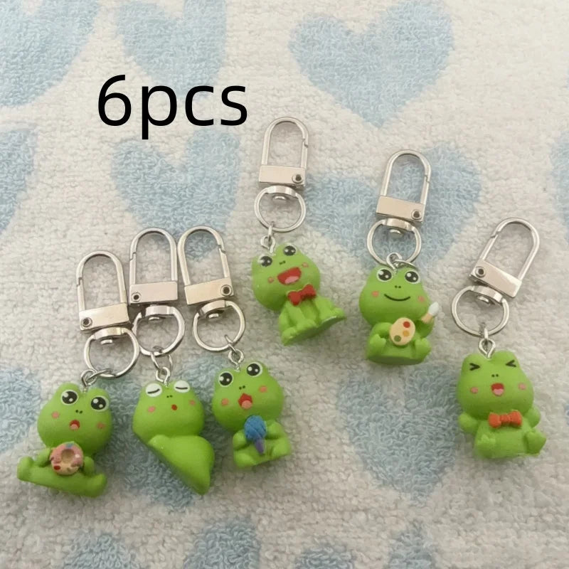 Resin Frog Keychain Set with Carabiners