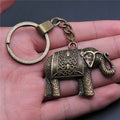 Walking Elephant Keychain in Antique Bronze
