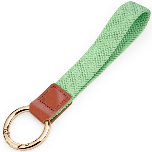 Braided Elastic Wristlet Keychain with Split Ring