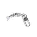Fish Bone Keychain in Silver Zinc Alloy