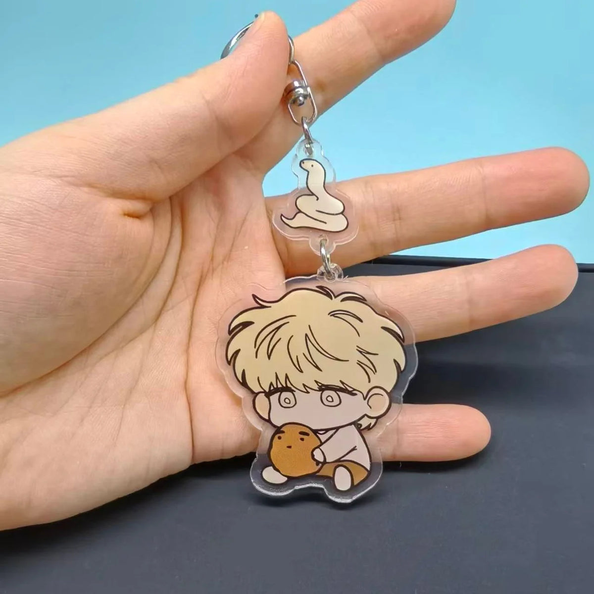 The Sacred Serpent's Seduction Acrylic Keychain Korean BL Manhwa Taesun Geumryang Q Version Keyring Potato Snake Bag Pendant 2pc