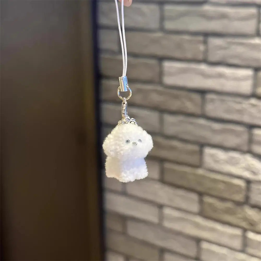 Flocked Rabbit Keychain Pendant
