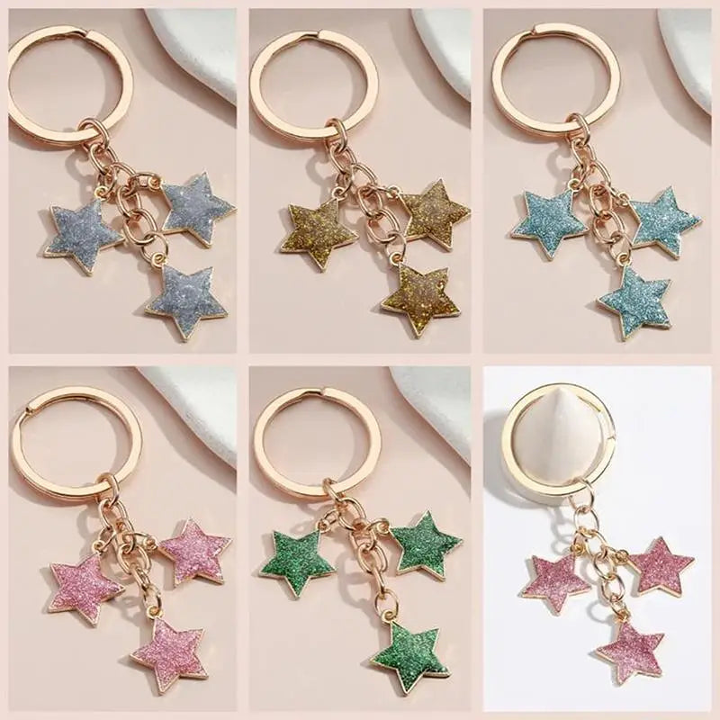 Star Enamel Keychain Lovely Handmade Multicolor DIY Decor Lightweight Souvenir Gift for Women Men Anniversary