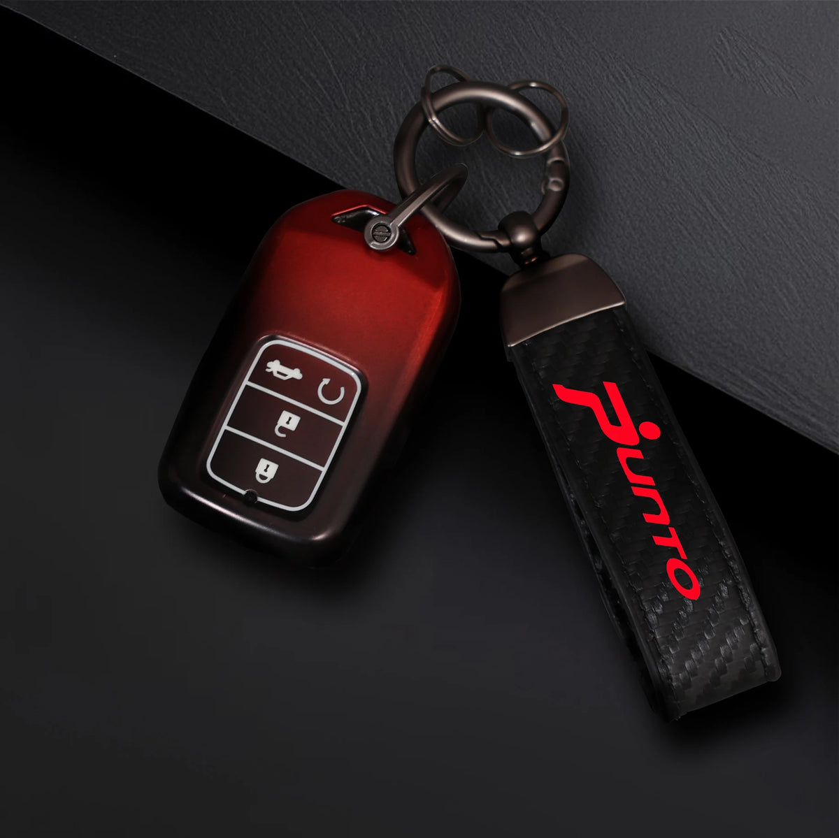 Punto Car Keychain in Rigid Alloy