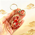 Enamel Luxury Keychain High-end Metal Pendant Bag Charm Blessing Charm