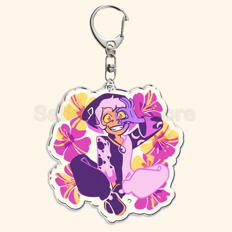 Printed Acrylic Character Keychain with Metal Clasp