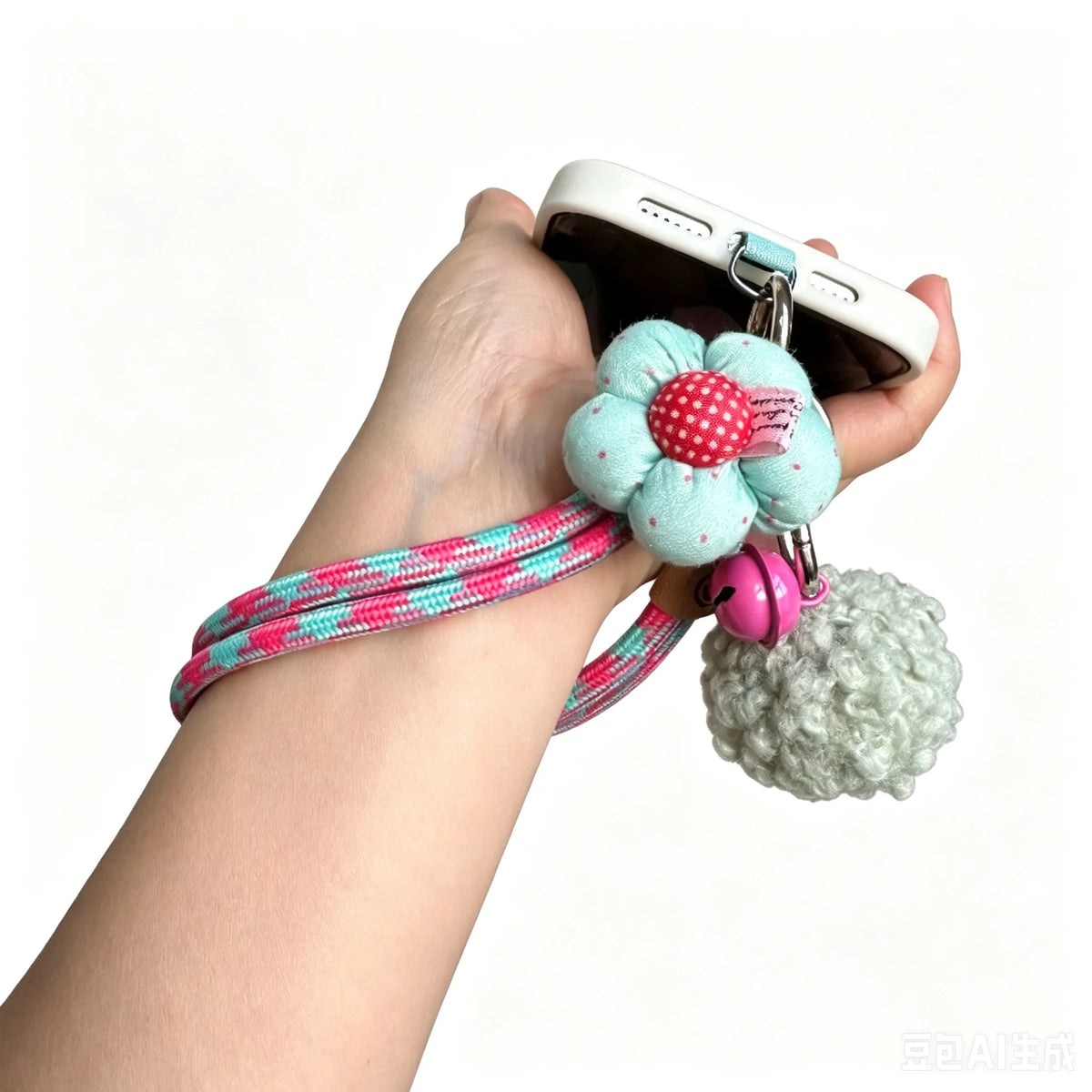 Keychain on the Phone With Wrist Strap Bag Charm Hanging Ornaments Key Holder Small Fresh Keychains Couple Key Chains Gifts