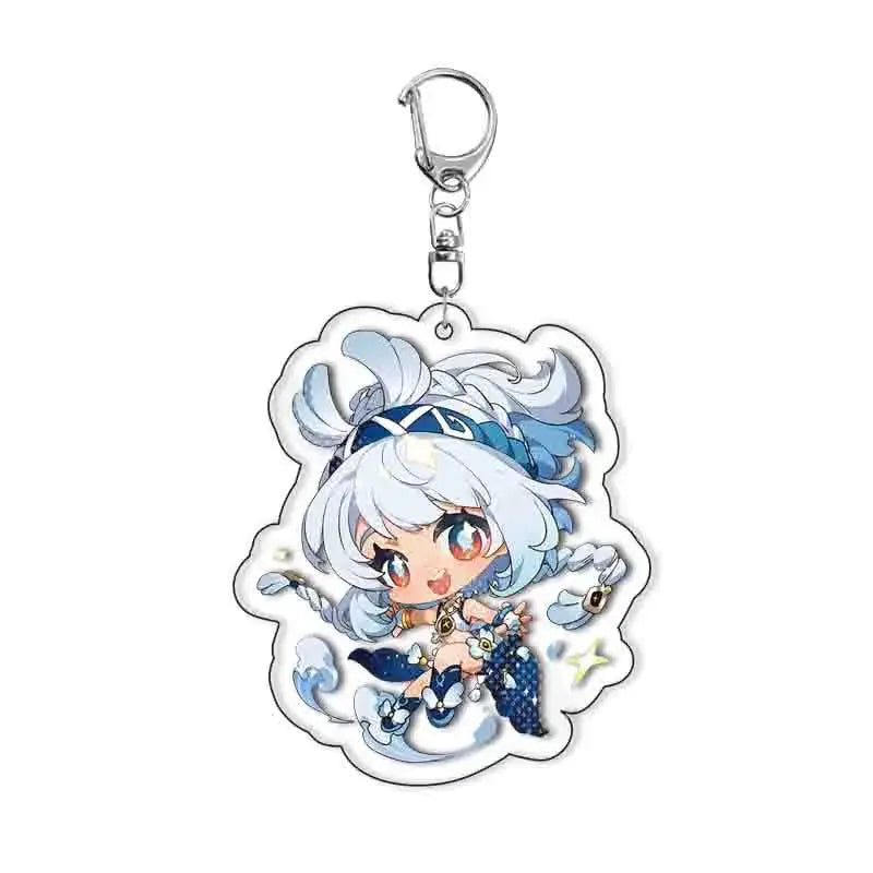 Acrylic Character Keychain with Silver-Plated Ring