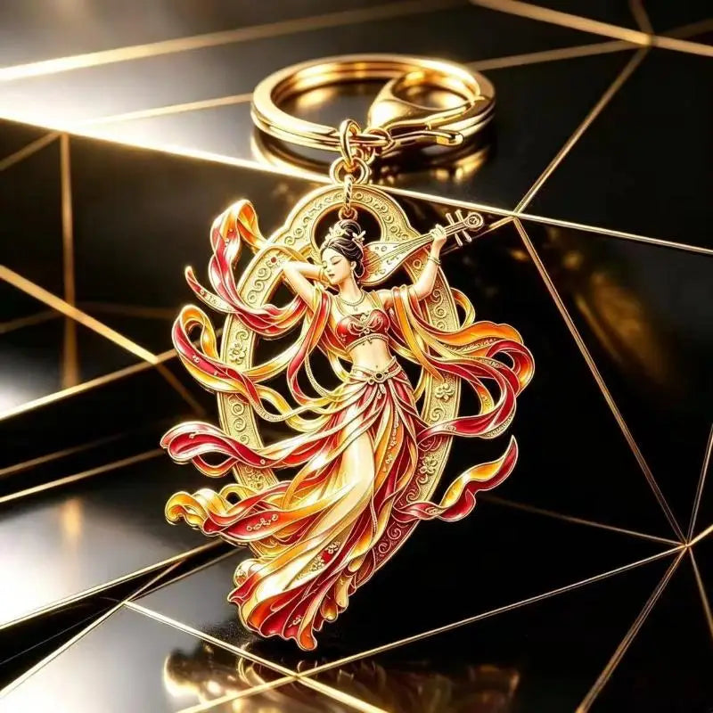 Enamel Blessing Keychain Luxury High End Metal Pendant Premium Bag Charm for Office Lady Bag Decoration