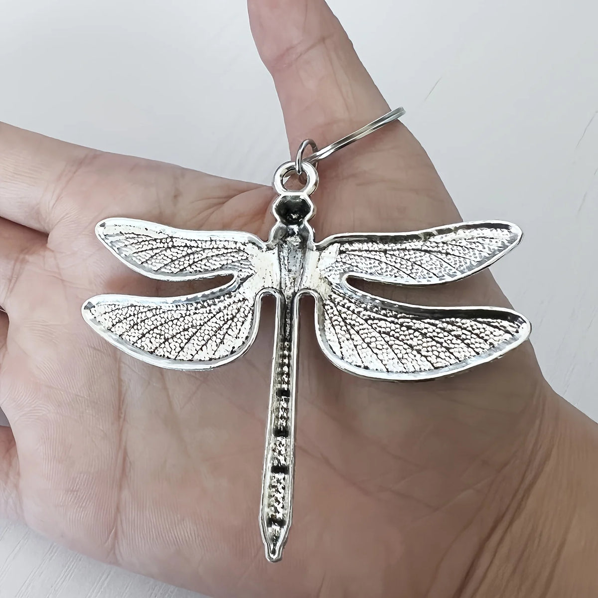 Dragonfly Keychain with Antique Silver Finish