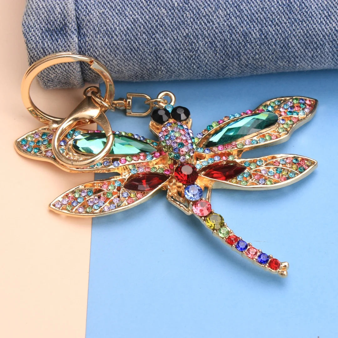 Dragonfly Charm Keychain in Zinc Alloy