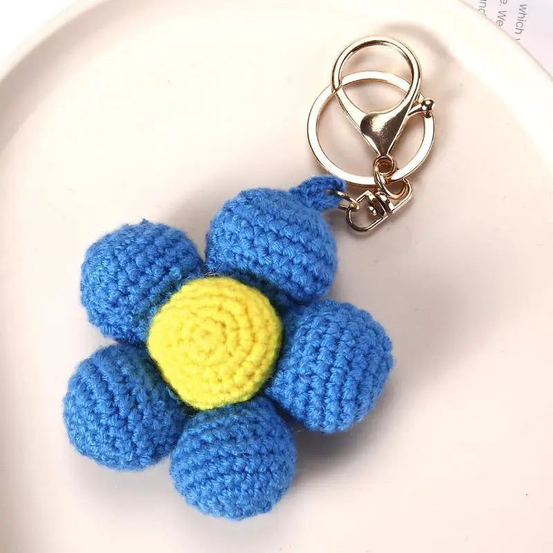 Handmade Crochet Flower Keychain