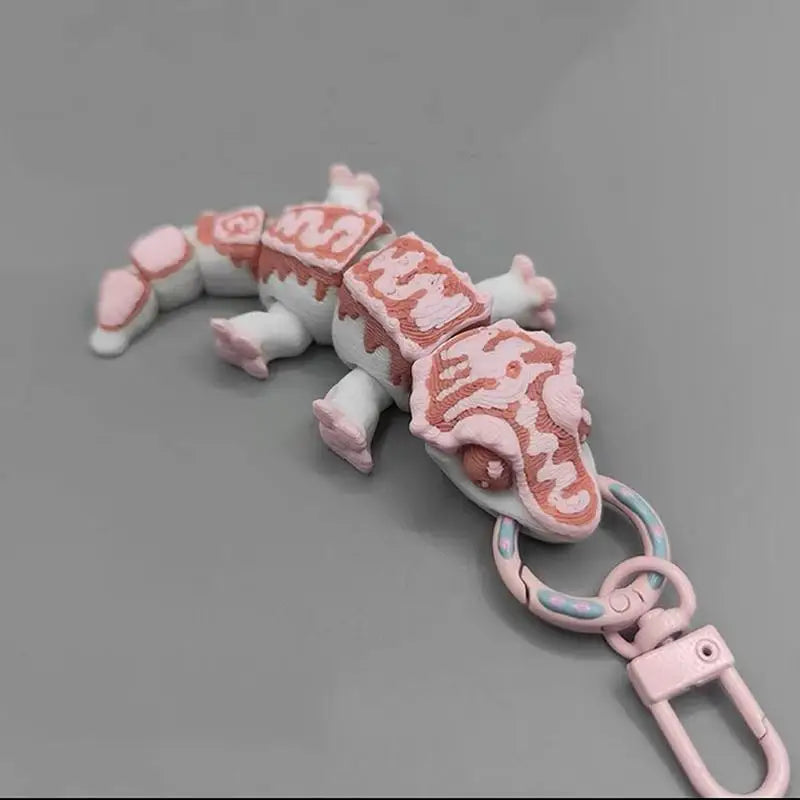 Articulated Gecko Keychain with Movable Limbs