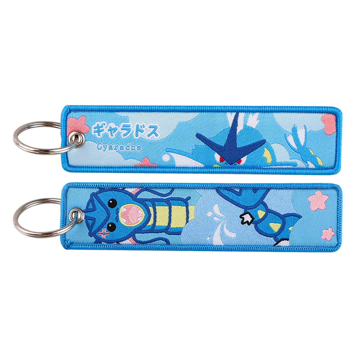 Double-Sided Embroidered Key Tag with Metal Hardware