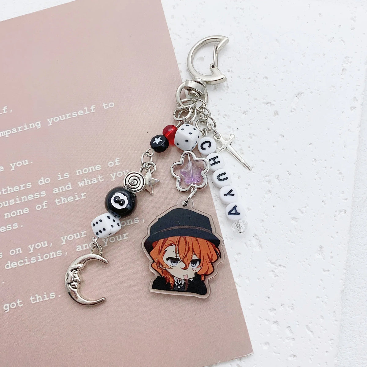 BSD Dazai Osamu and Chuuay Keychain Bungou Stray Dogs Soukoku Inspiration Keychain