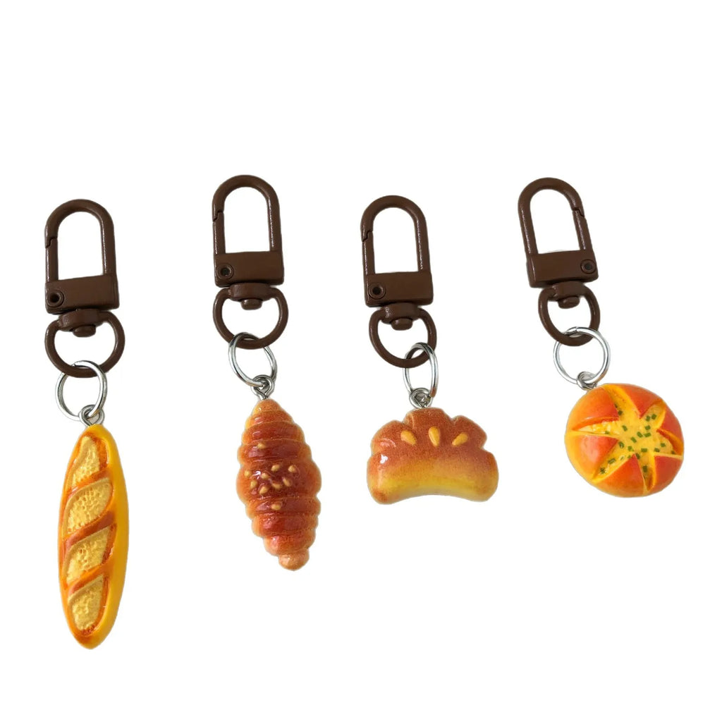 Realistic Bakery Bread Bag Charm Keychain
