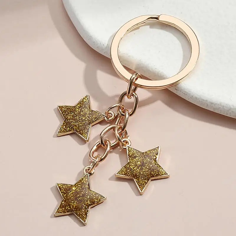 Star Enamel Keychain Lovely Handmade Multicolor DIY Decor Lightweight Souvenir Gift for Women Men Anniversary