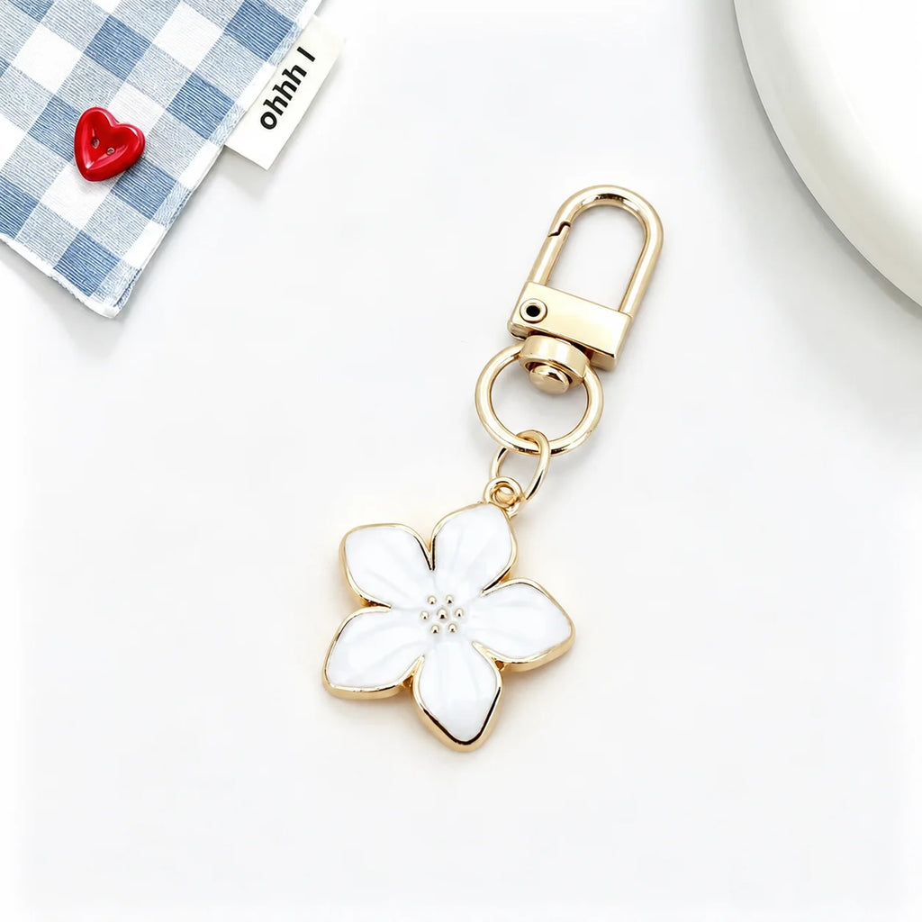 Floral Enamel Keychain and Bag Charm