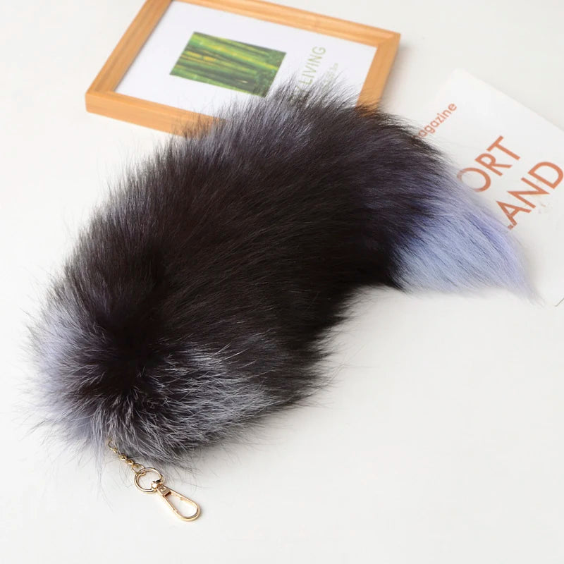Fox Tail Keychain with Swivel Clasp