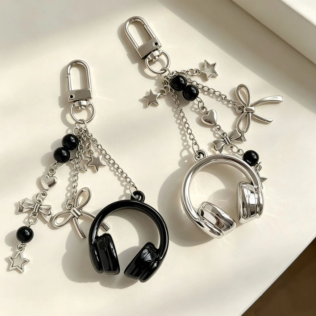 Butterfly Knot and Earphone Charm Keychain