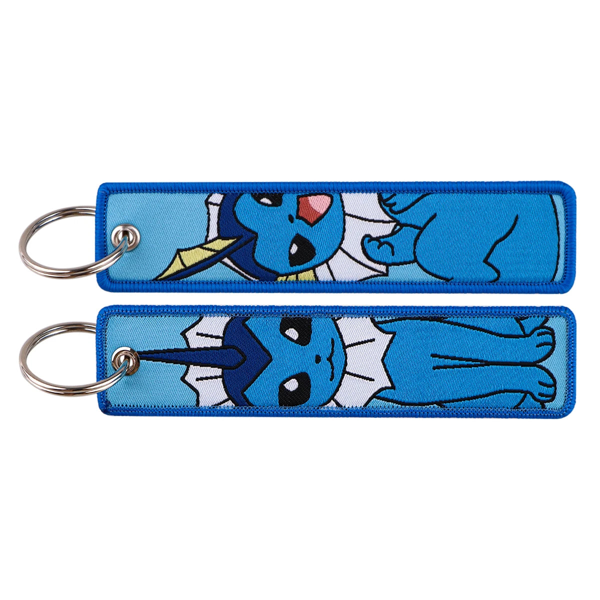 Double-Sided Embroidered Key Tag with Metal Hardware