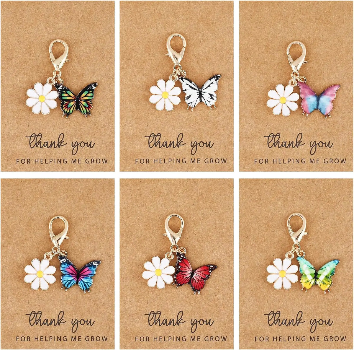 Cat Emotional Support Keychains with Cards, 5-Pack