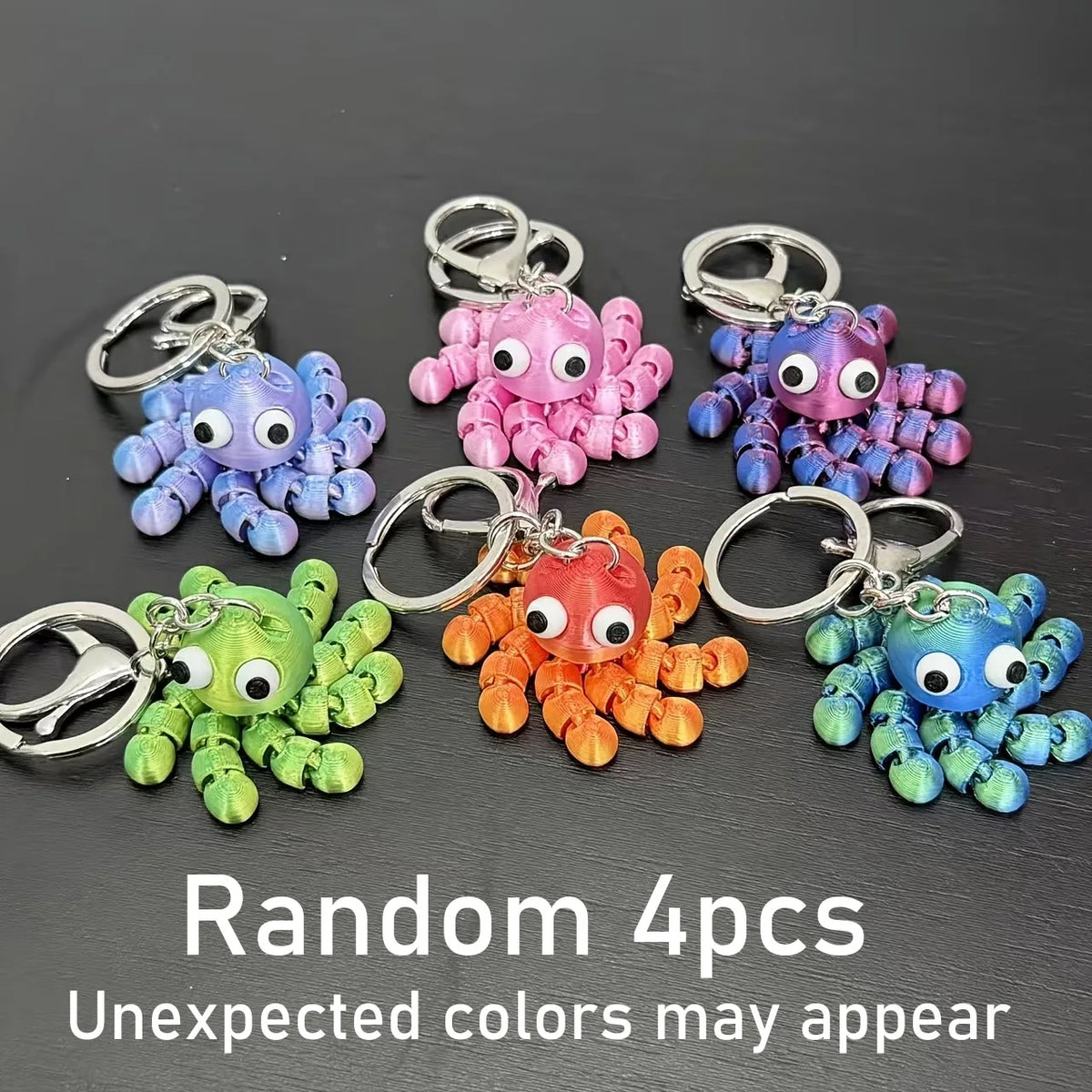 3D-Printed Articulated Octopus Keychain