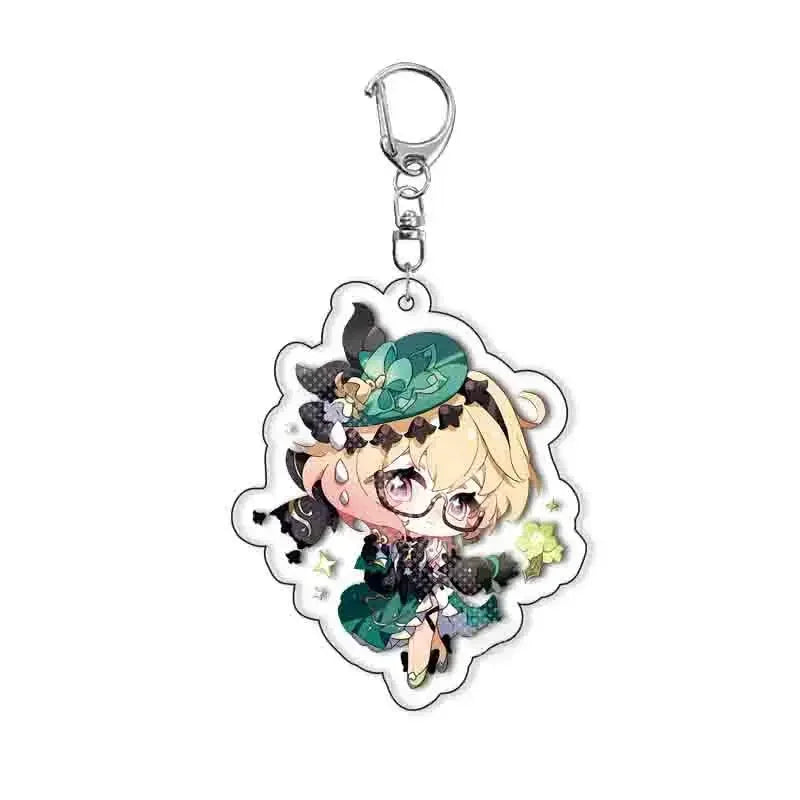 Acrylic Character Keychain with Silver-Plated Ring