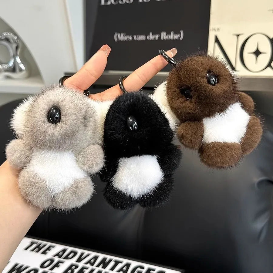 Koala Fur Bag Charm with Spring-Gate Ring