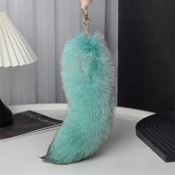 Fox Tail Keychain with Swivel Clasp