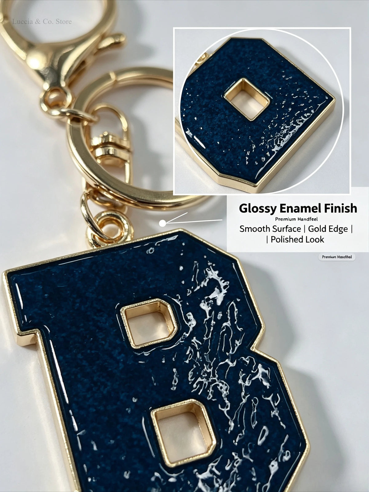 Enamel 26 Alphabet Letter Keychain Pendant Versatile Portable Letter Keyring Charm Decor for Bracelet Necklace Bag Mini Gift