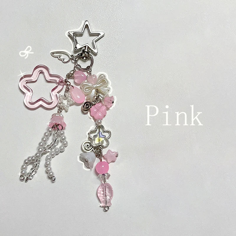 Beaded Y2K Jellyfish Star Keychain