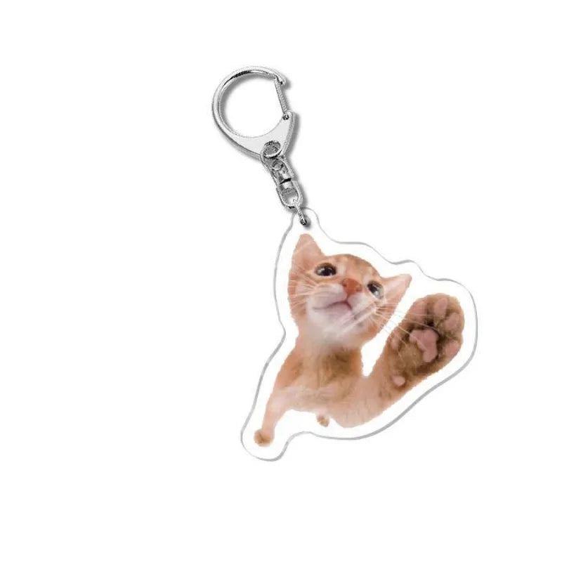 Cat Meme Acrylic Charm Keychain