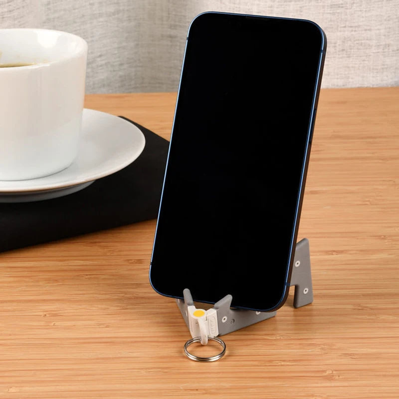 Foldable Phone and Tablet Stand with Key Ring