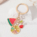Cartoon Fruit Acrylic Keychain with O-Buckle Clasp