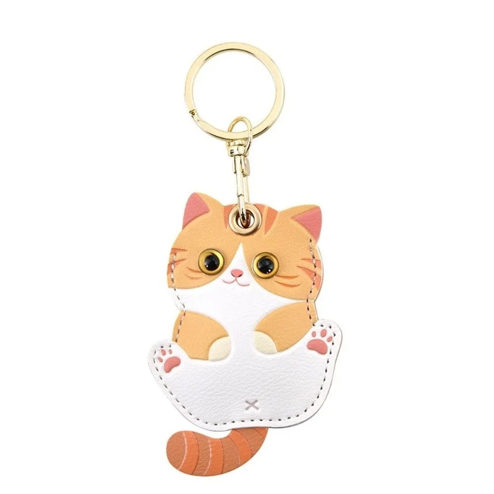 Cat Card Holder Keychain with Carabiner Clip
