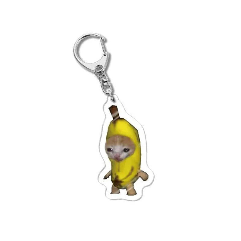 Cat Meme Acrylic Charm Keychain