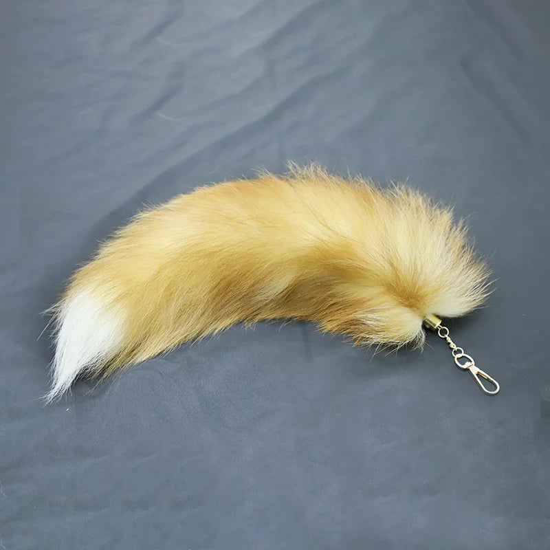 Fox Tail Keychain with Swivel Clasp