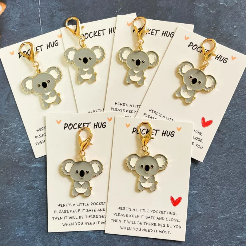 Koala Charm Keychain with Inspirational Hug Card