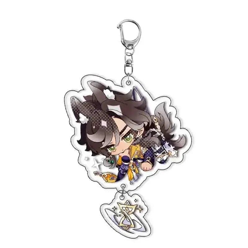 Acrylic Character Keychain with Silver-Plated Ring