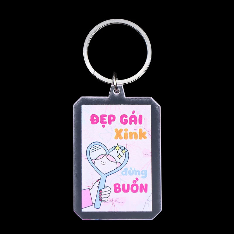 Slim Acrylic Cartoon Keychain Charm
