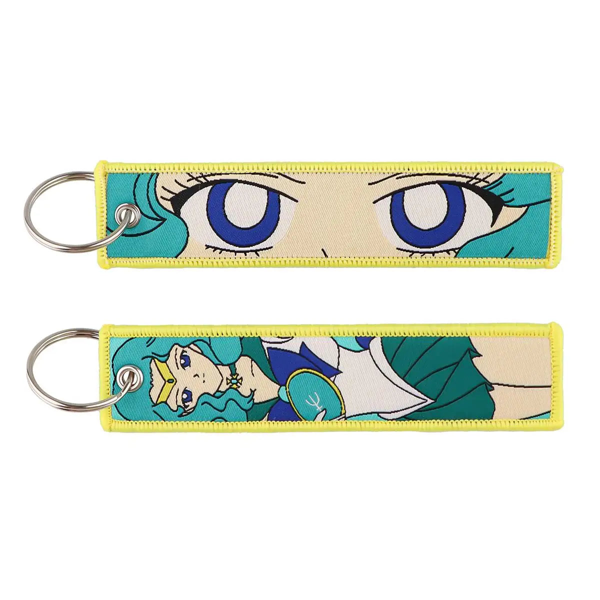 Embroidered Anime Cat Fabric Key Tag