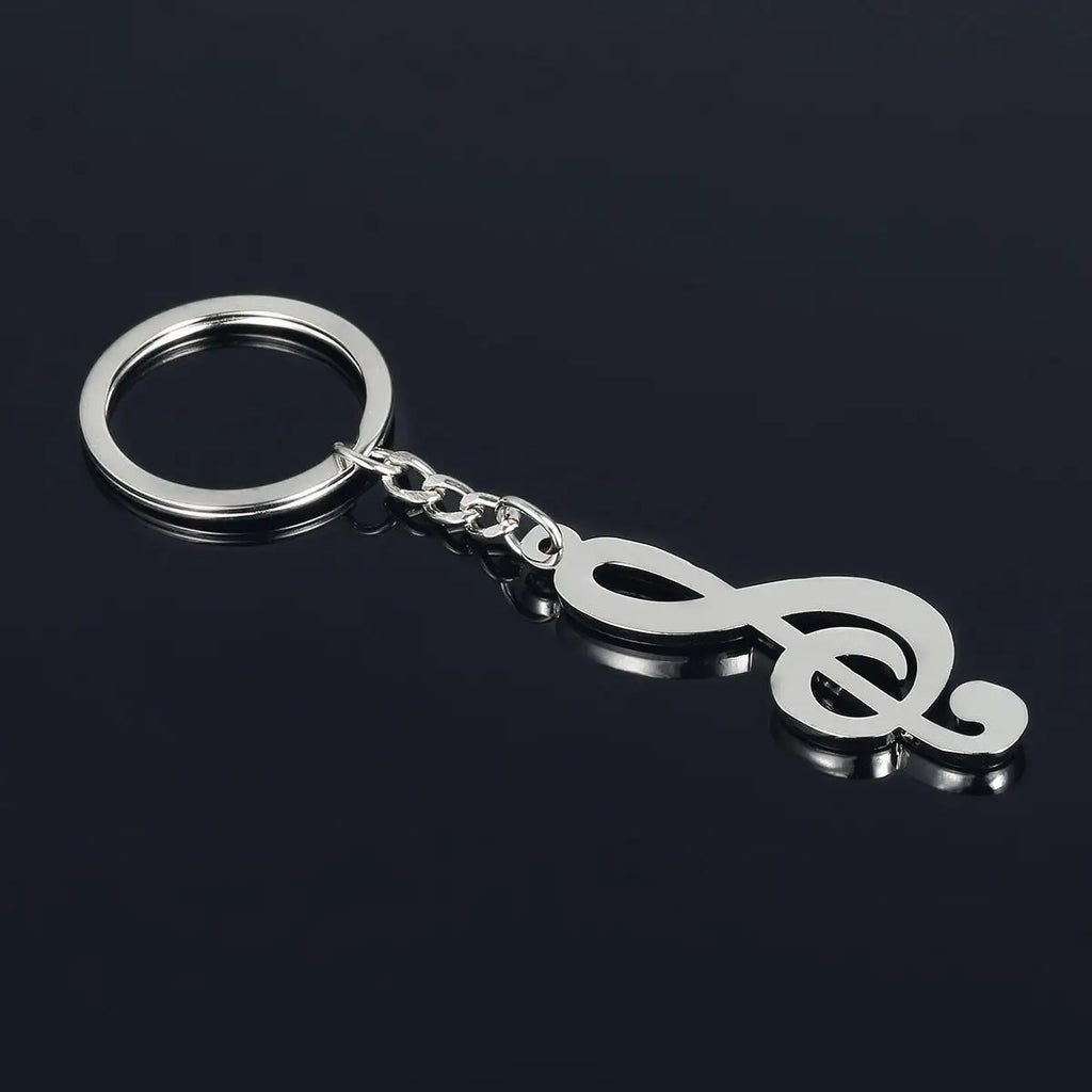 Treble Clef Metal Keychain