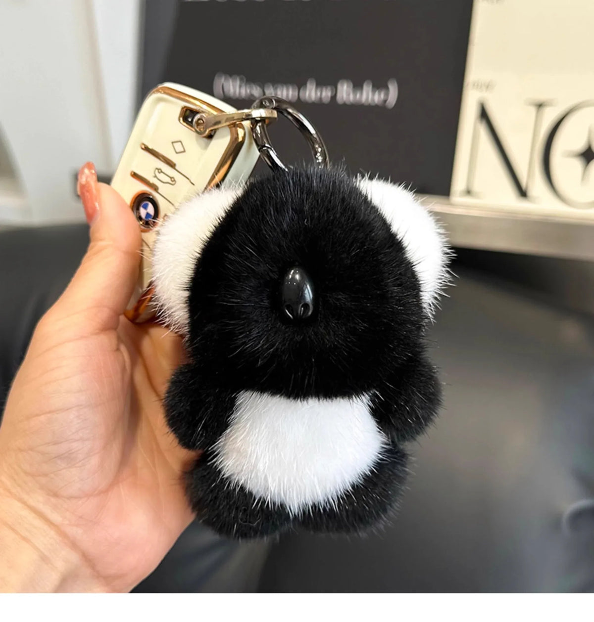 Koala Fur Bag Charm with Spring-Gate Ring
