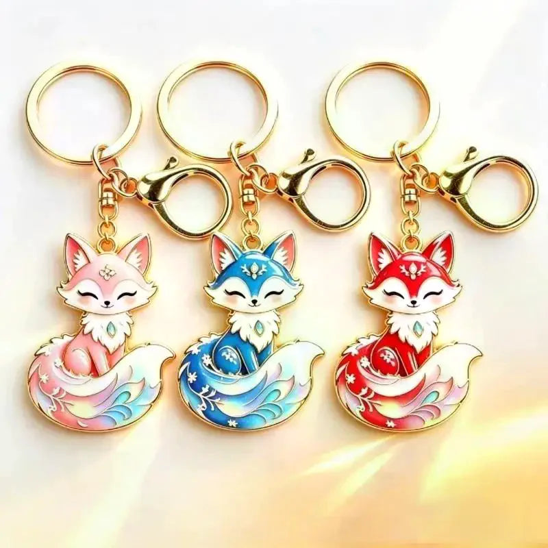 Enamel Luxury Keychain High-end Metal Pendant Bag Charm Blessing Charm