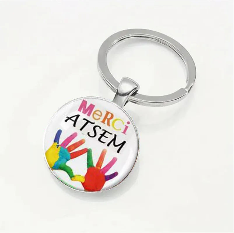 Teacher Appreciation Keychain in Silver Zinc Alloy
