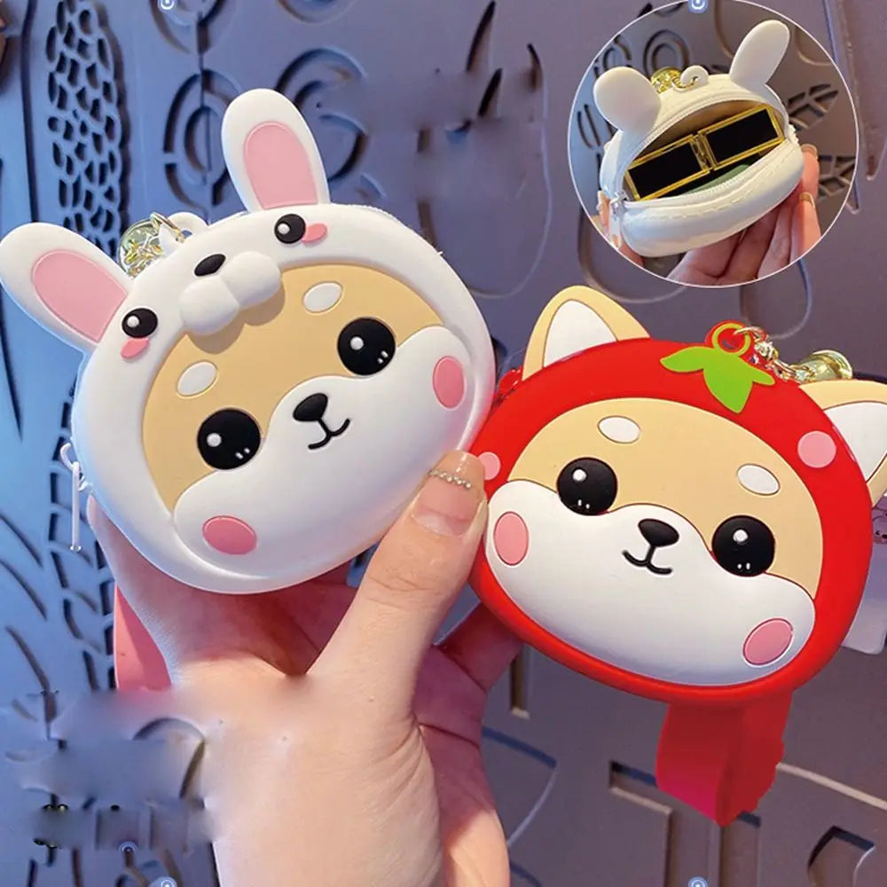 Shiba Inu Face Coin Purse Keychain